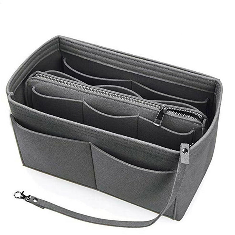 Taskeindsats i filt til dametasker – 21 × 11 × 13 cm