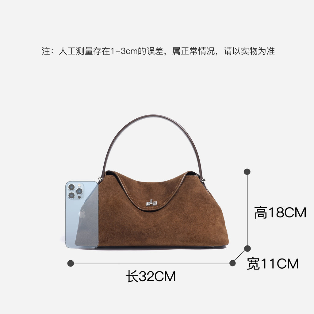 Mørkebrun håndtaske til damer til skulder og crossbody