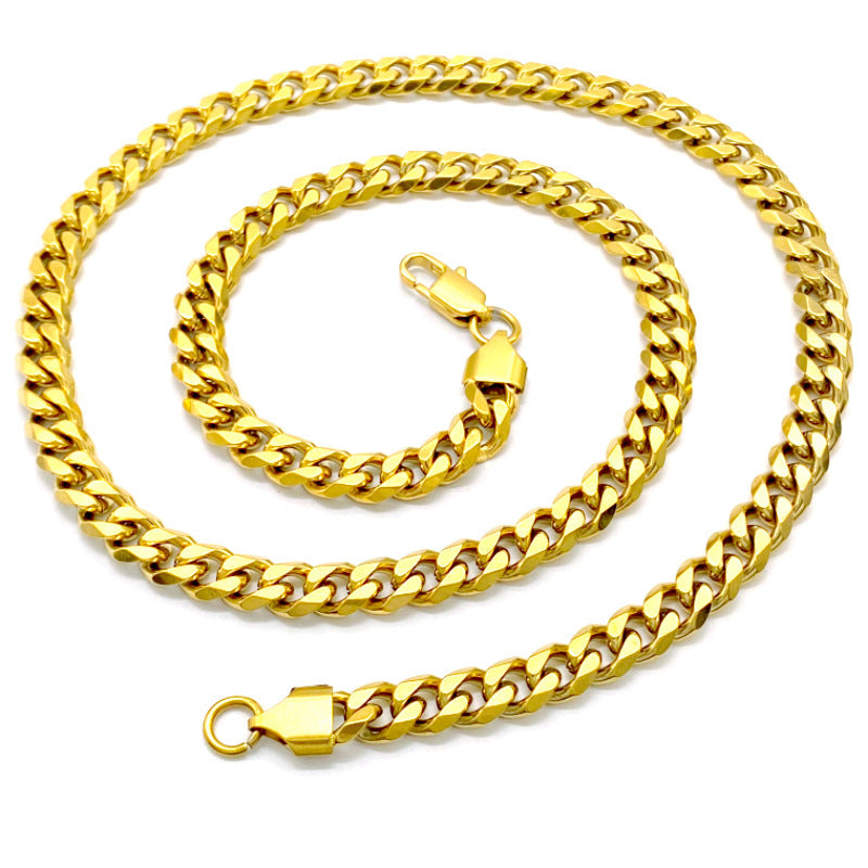 Cuban halskæde med panserled, 5 mm
