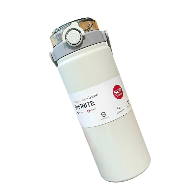 Termoflaske i rustfrit stål med sugerør - 1 liter