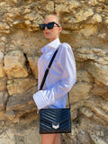 Sort quiltet crossbody-taske til damer