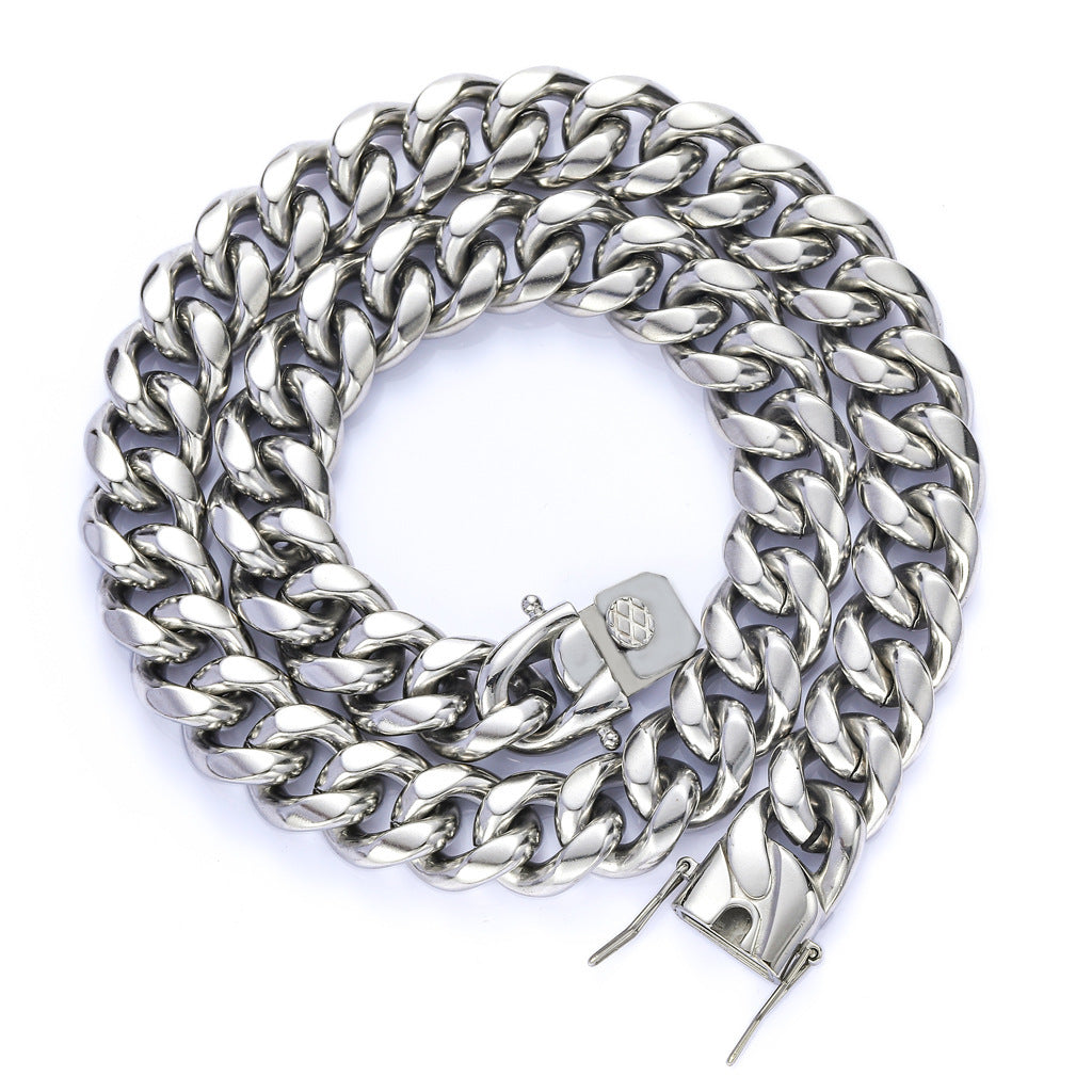 Guldfarvet Cuban-halskæde – 14 mm, 61 cm