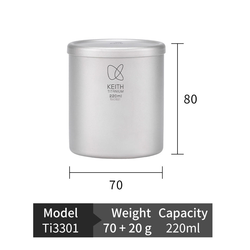 Keith Titanium termokrus i titanium – 220–600 ml