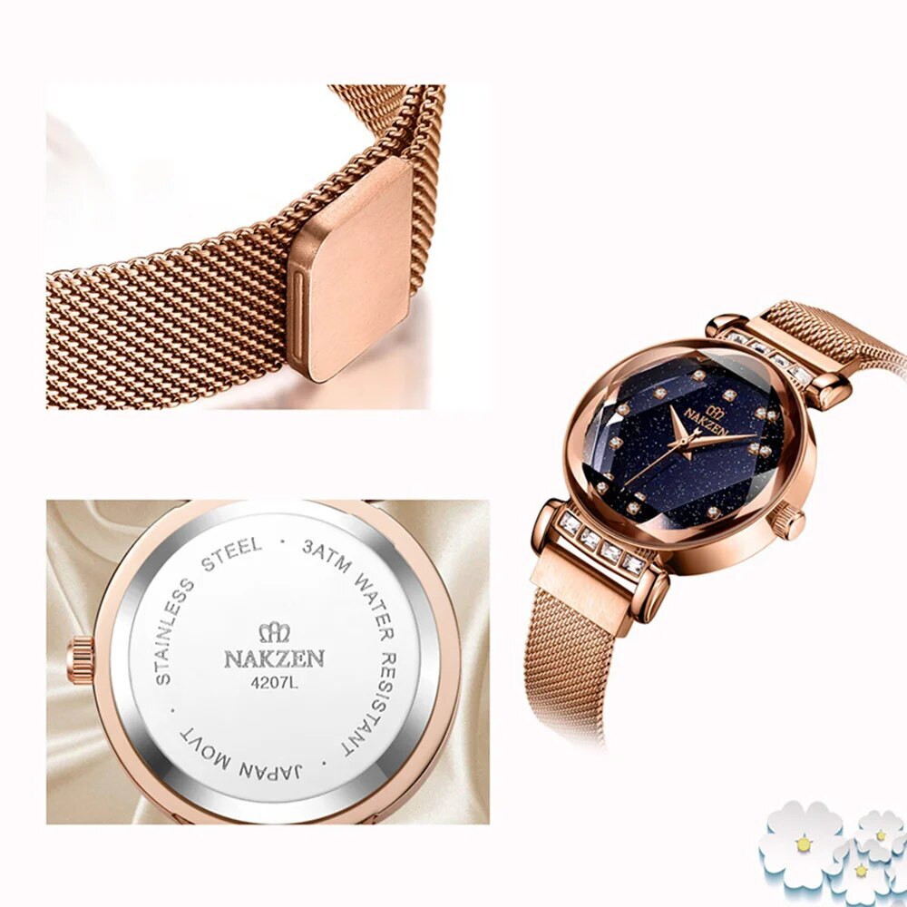 NAKZEN dameur med diamant-look - stjernehimmel