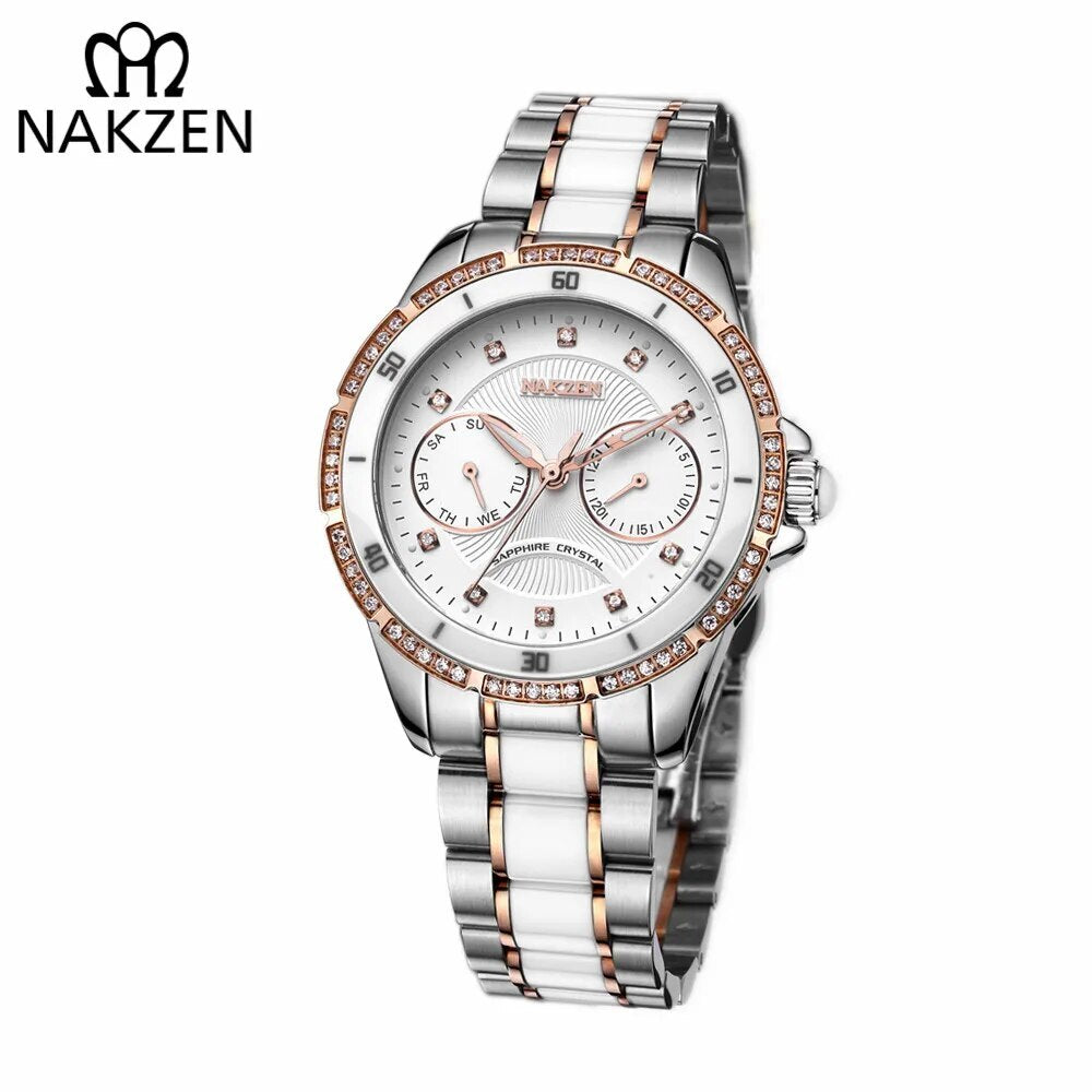 NAKZEN dameur i keramik - elegant quartzur