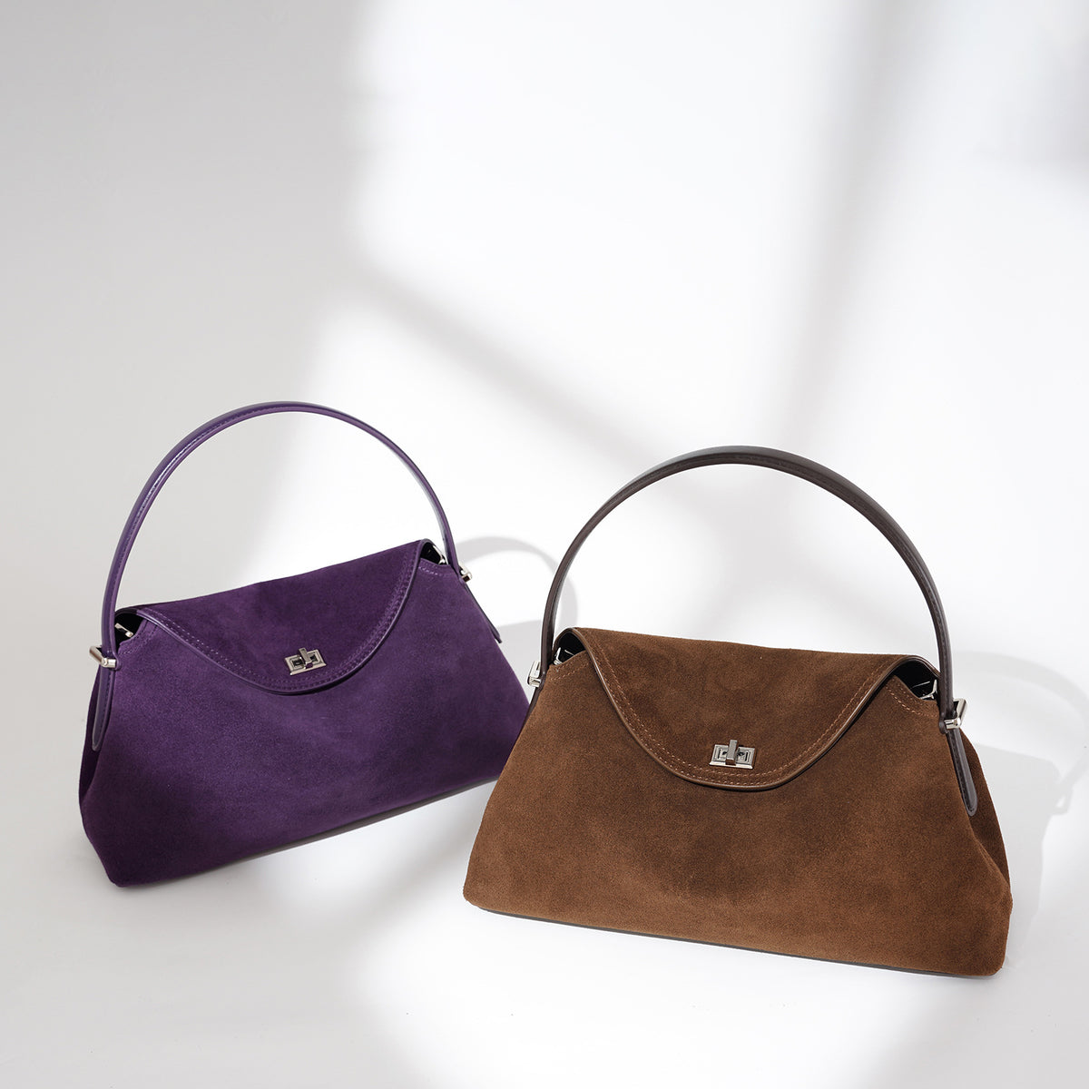 Mørkebrun håndtaske til damer til skulder og crossbody