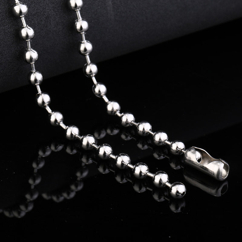 Sølvfarvet kuglekæde, 3 mm – 60 cm