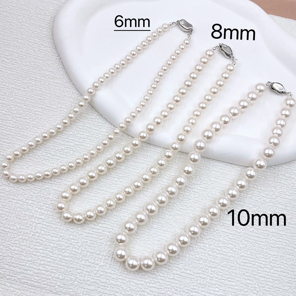 Perlehalskæde med perler i 4, 6 eller 8 mm