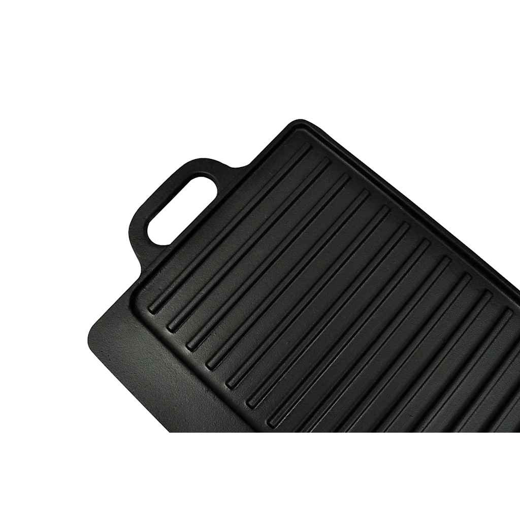 Vendbar Grillpande I Støbejern 2 Stk. 38X23 Cm