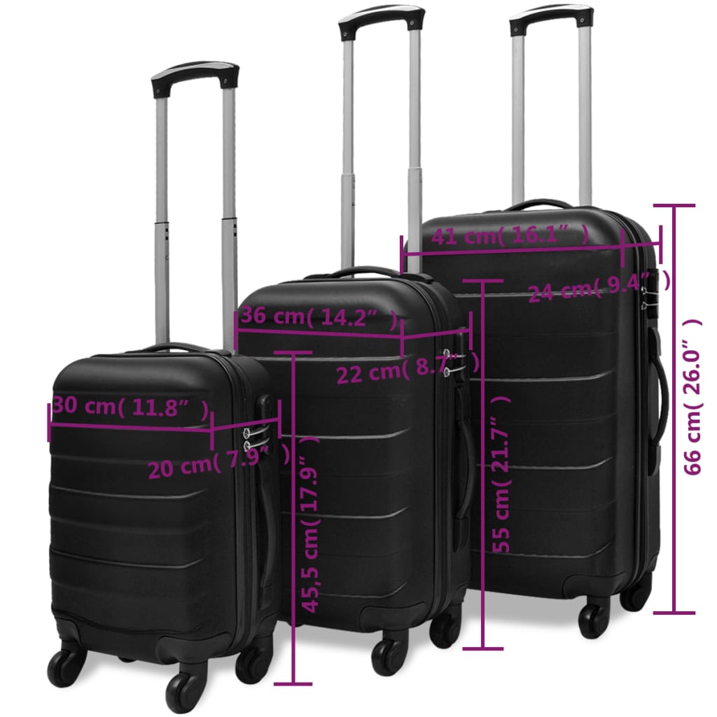 Hardcase Trolleysæt 45,5/55/66 Cm
