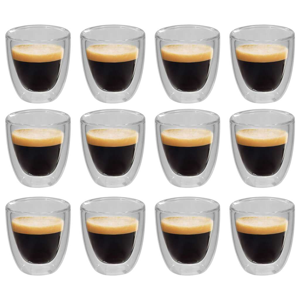 Dobbeltvægget Termoglas Til Espresso 12 Stk. 80 Ml