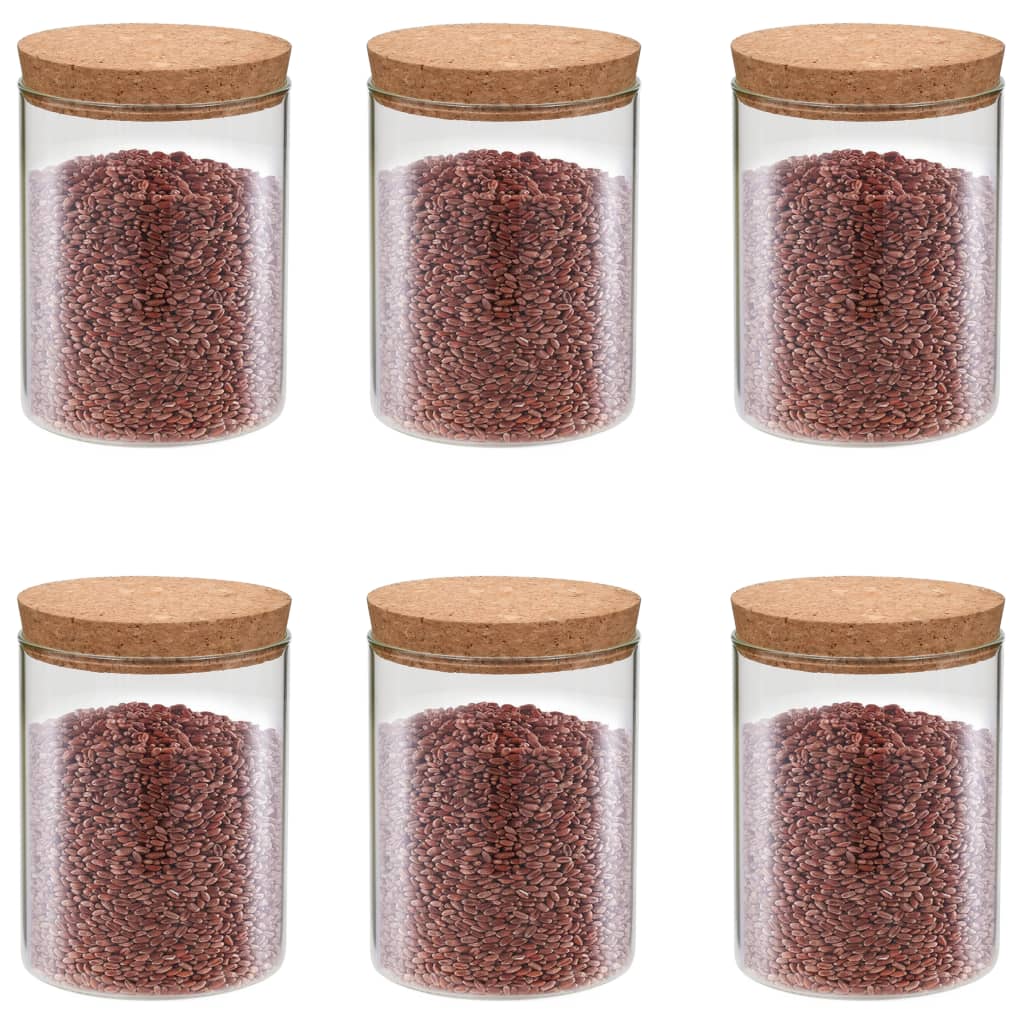 Opbevaringsglas Med Korklåg 6 Stk. 1400 Ml