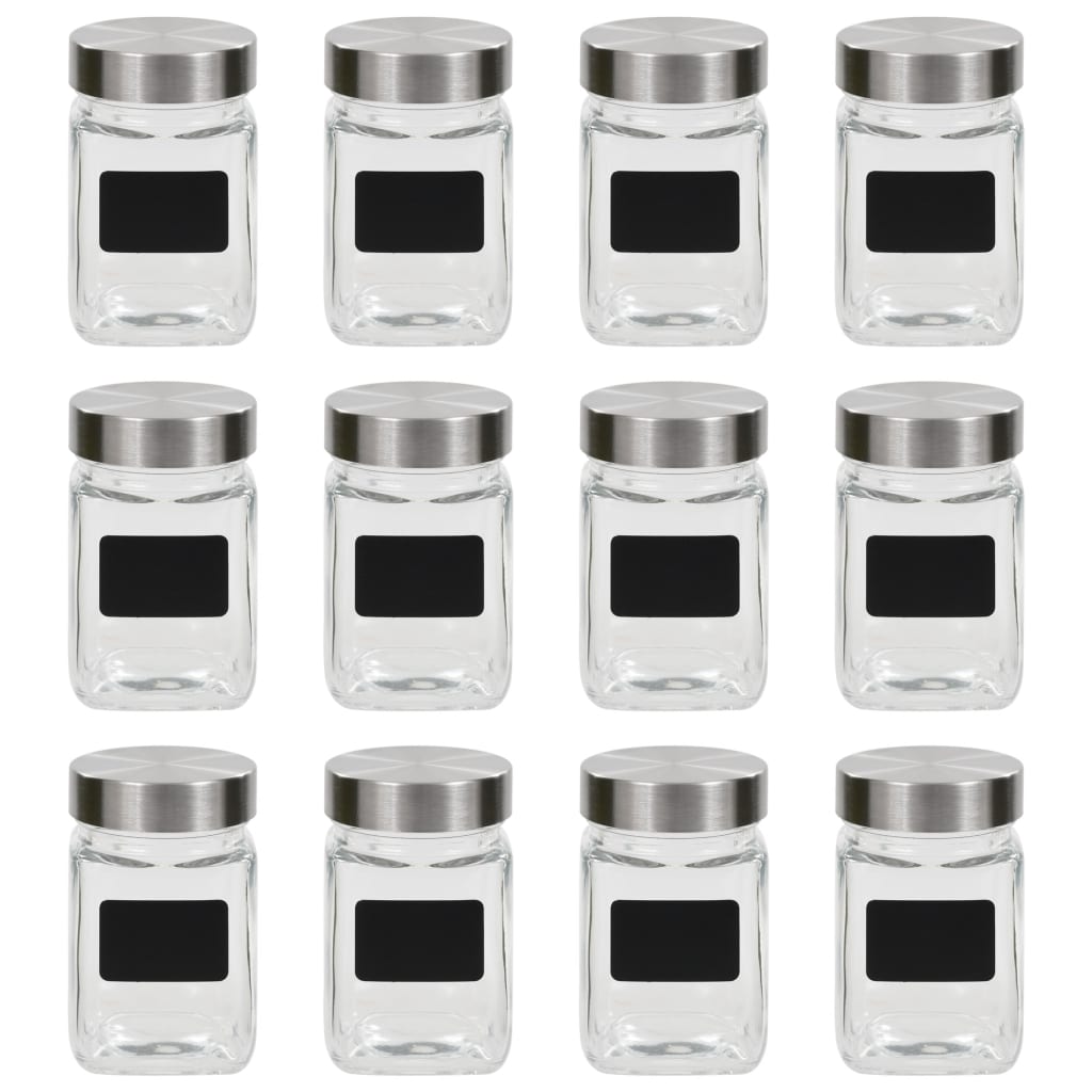 Opbevaringsglas Med Etiket 24 Stk. 300 Ml