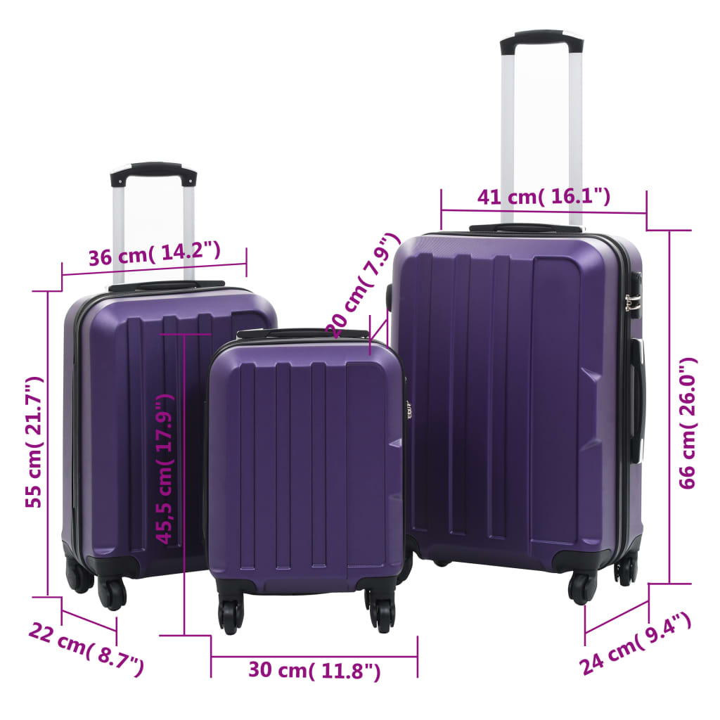 Kuffertsæt I 3 Dele Hardcase Abs