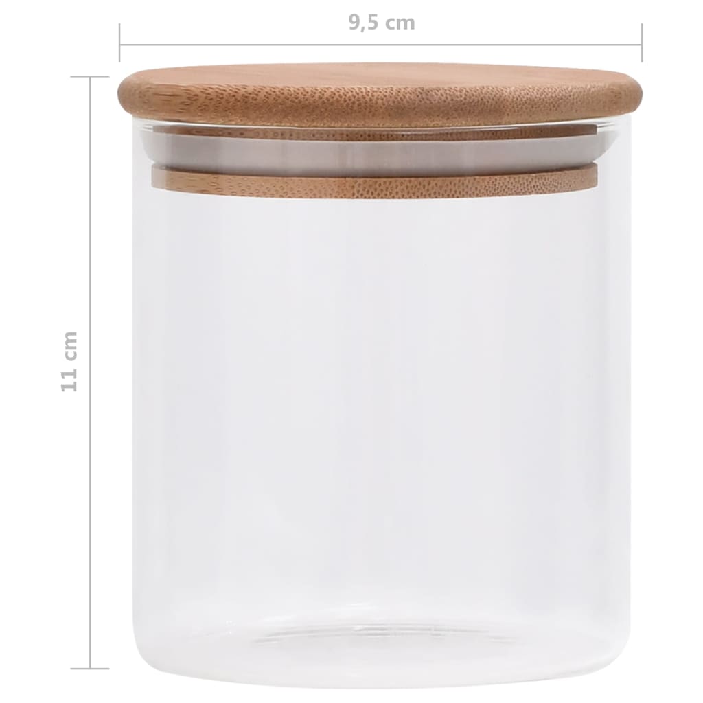 Opbevaringsglas Med Bambuslåg 6 Stk.