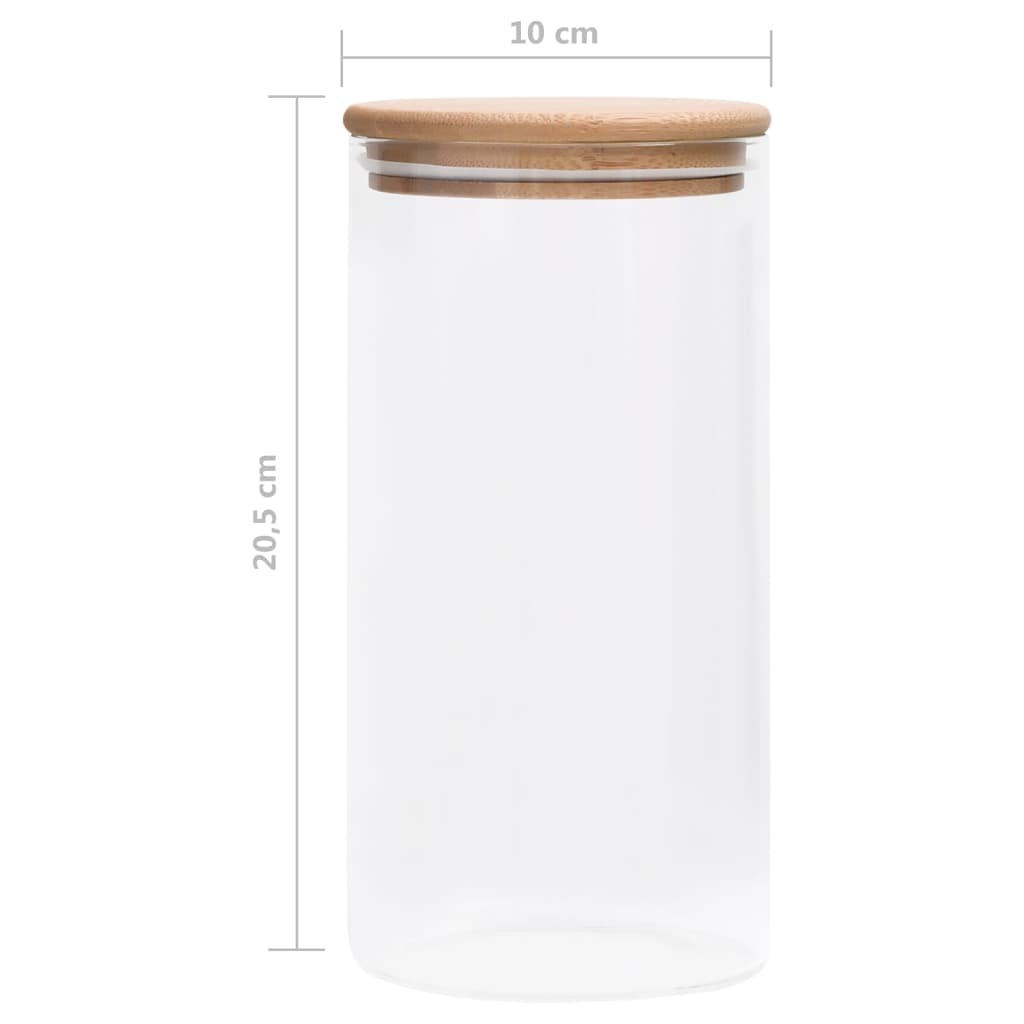 Opbevaringsglas Med Bambuslåg 4 Stk.
