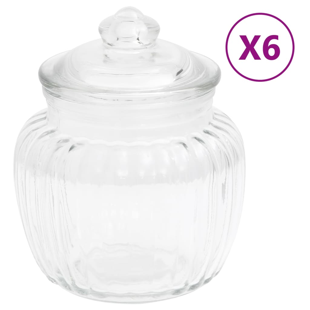 Opbevaringsglas 6 Stk. 500 Ml Glas