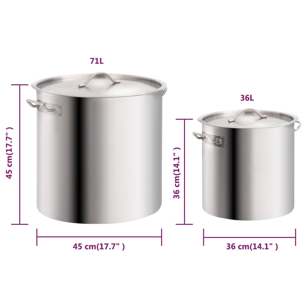 Grydesæt 2 Dele 71/36 L Rustfrit Stål