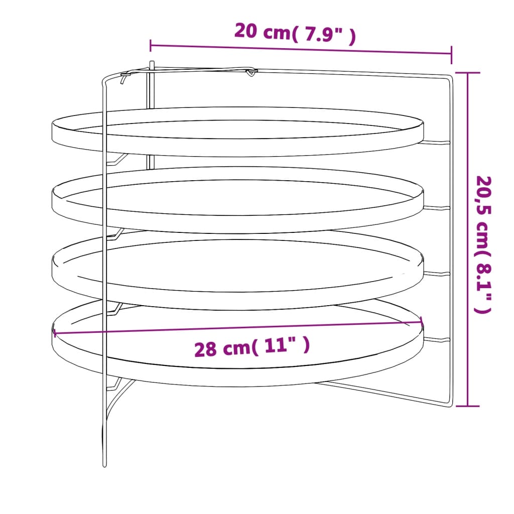 Pizzaforme 4 Stk. Med Rist Ø 28 Cm Stål