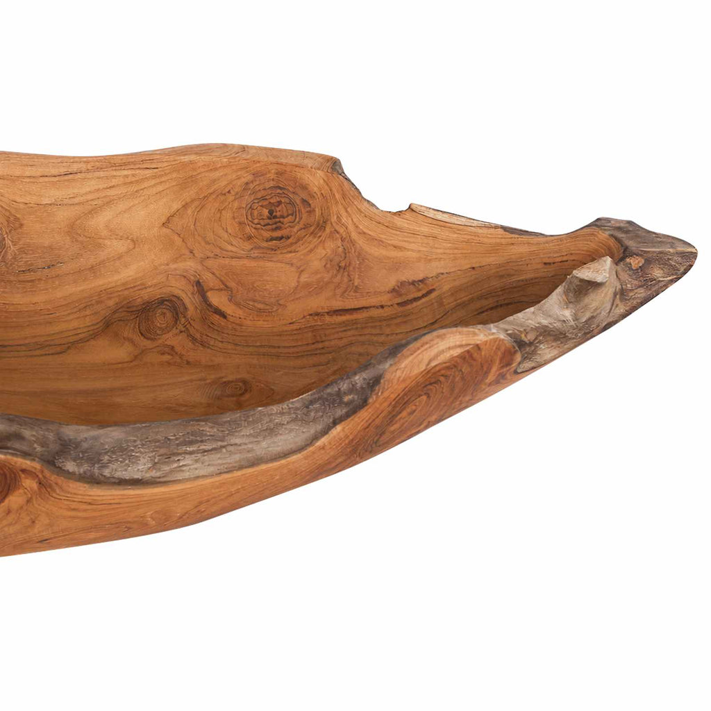 Frugtskål Jepara Teakbrun 61 X 21 X 11 Cm Massiv Teaktræ