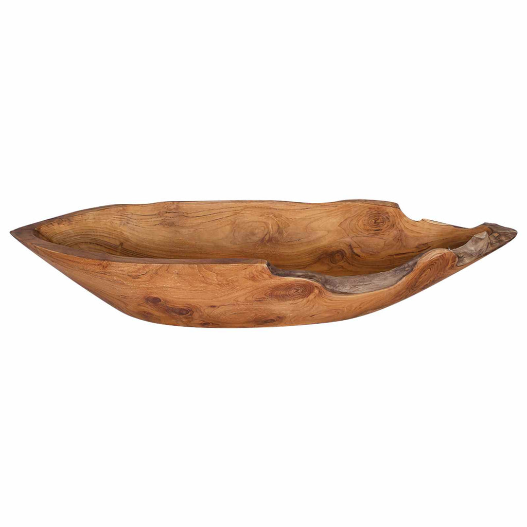 Frugtskål Jepara Teakbrun 61 X 21 X 11 Cm Massiv Teaktræ