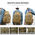 40L Tactical Camping Backpack Waterproof Molle Khaki