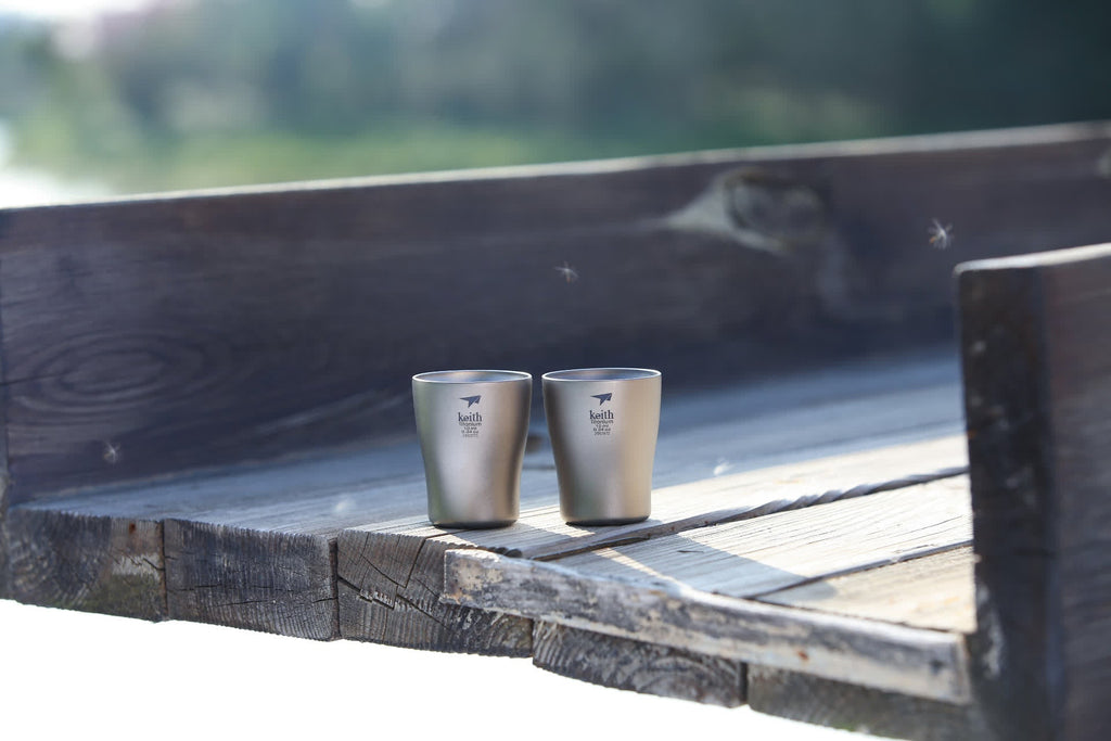 Keith Titanium TI9304 shotglas i titanium – sæt med 2