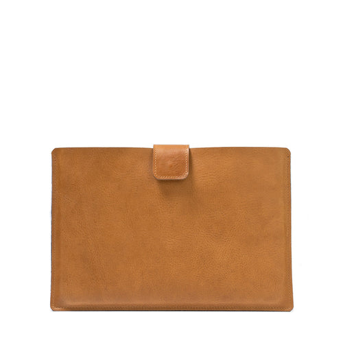 MacBook-etui i læder med lynlåslomme og uldfilt