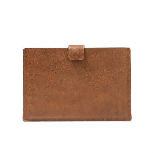 MacBook-etui i læder med lynlåslomme og uldfilt