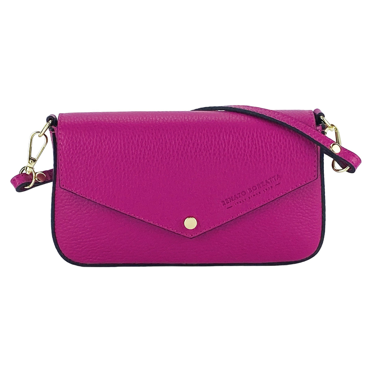 RENATO BORZATTA RB1023BE fuchsia lædertaske til damer med kæderem
