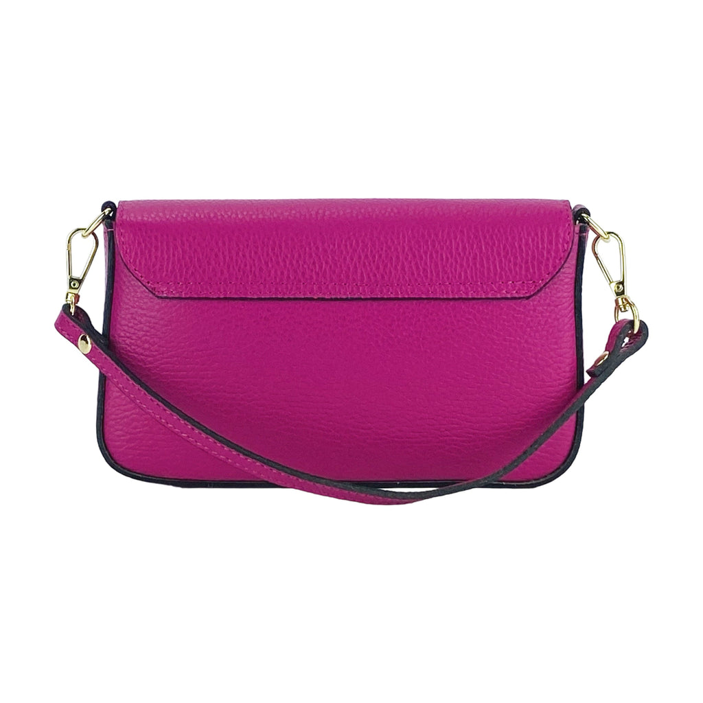 RENATO BORZATTA RB1023BE fuchsia lædertaske til damer med kæderem