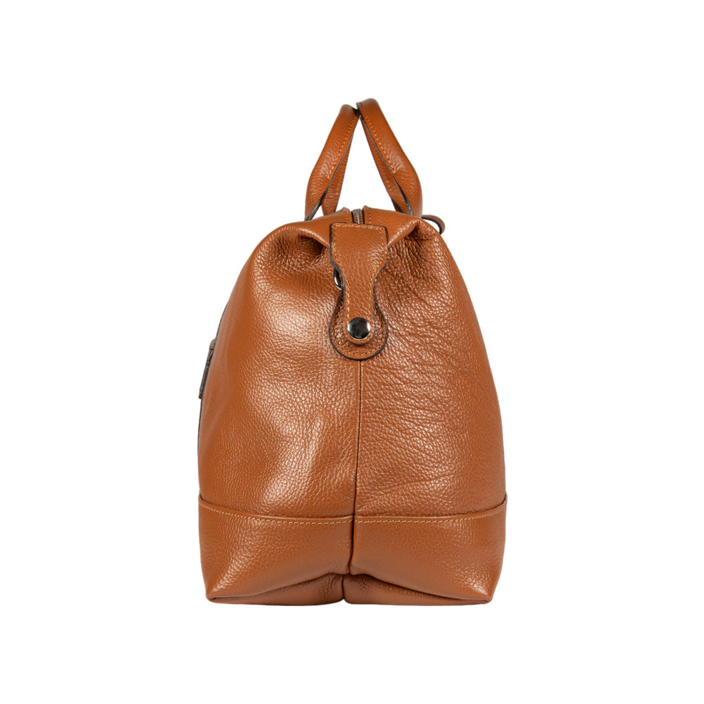 RENATO BORZATTA RB1029S cognacfarvet rejsetaske i læder – unisex