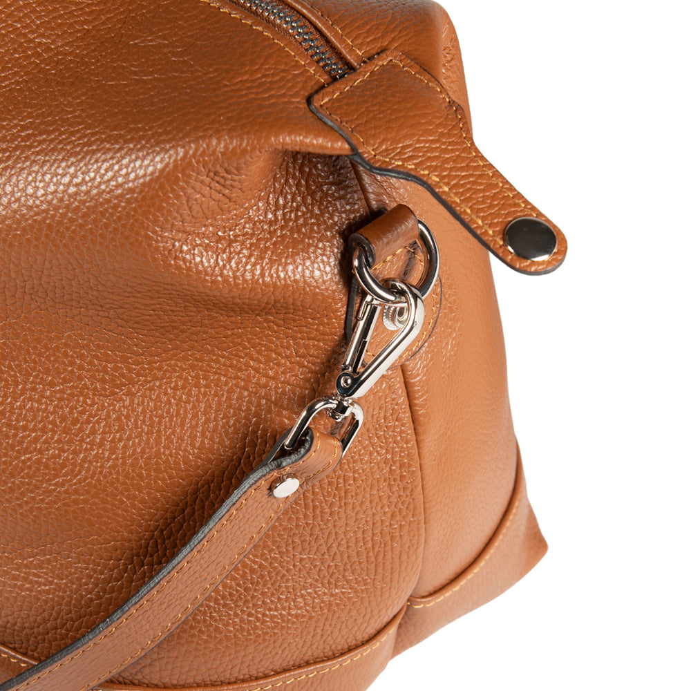 RENATO BORZATTA RB1029S cognacfarvet rejsetaske i læder – unisex