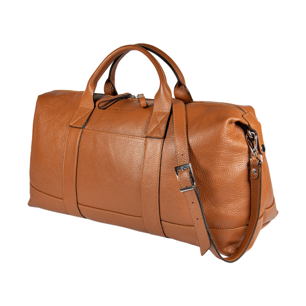 RENATO BORZATTA RB1029S cognacfarvet rejsetaske i læder – unisex