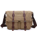 Messenger-taske i canvas - kaki