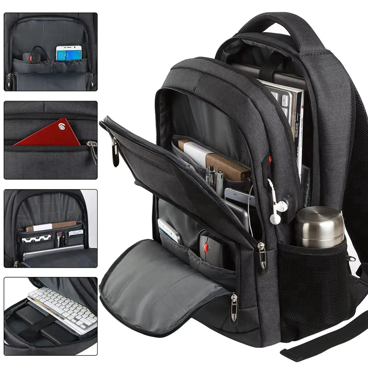 Outdoor Travel And Camera Backpack  Waterproof Bag Black