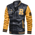Men's PU Leather Moto Jacket (Yellow)