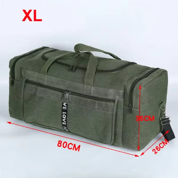 Waterproof Canvas Duffel Bag Travel Sports Green