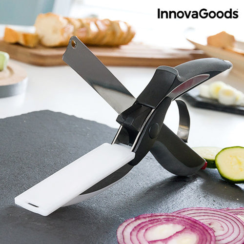 InnovaGoods Scible køkkensaks 2i1 - kniv og skærebræt