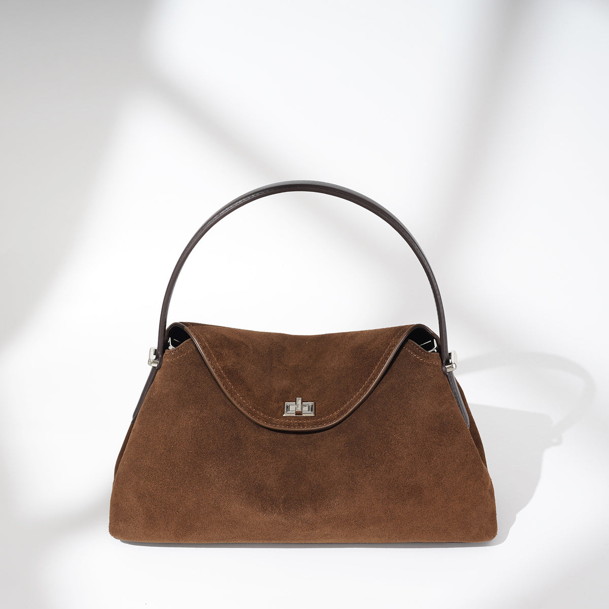 Mørkebrun håndtaske til damer til skulder og crossbody