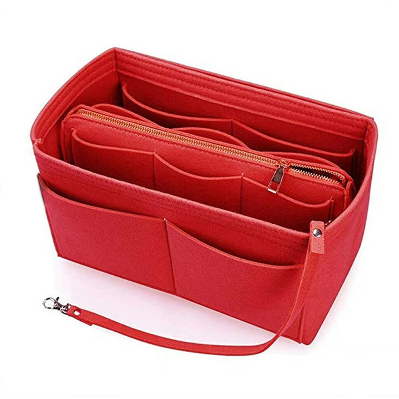 Taskeindsats i filt til dametasker – 21 × 11 × 13 cm