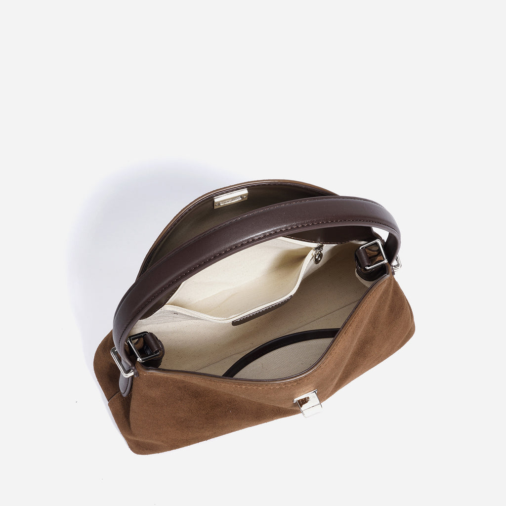Mørkebrun håndtaske til damer til skulder og crossbody