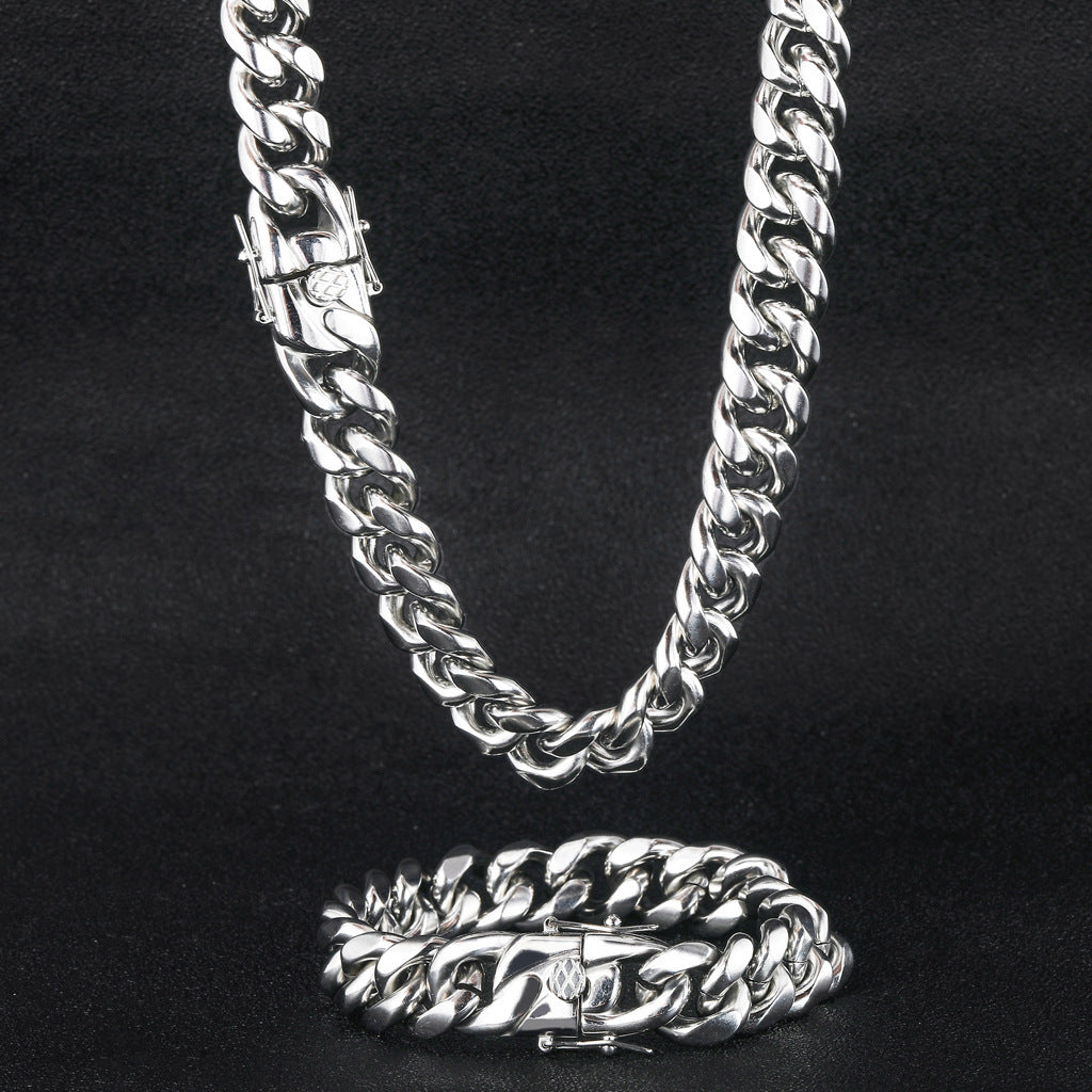 Guldfarvet Cuban-halskæde – 14 mm, 61 cm