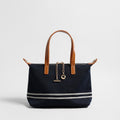 Canvas Leather Trim Mini Tote – Convertible Crossbody Bag