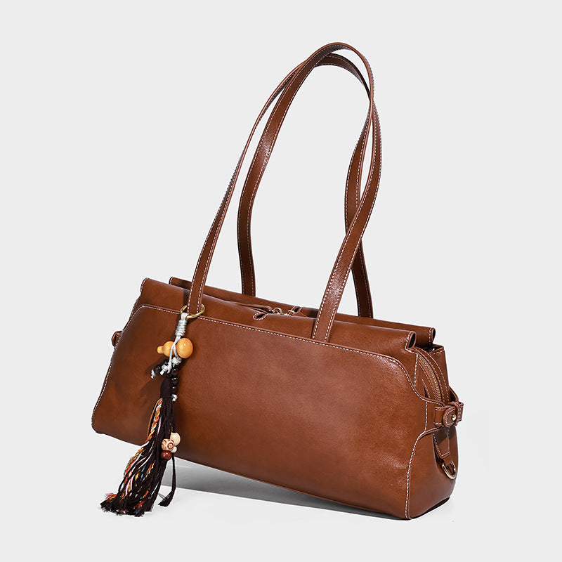 Sort skuldertaske til damer i baguette-stil