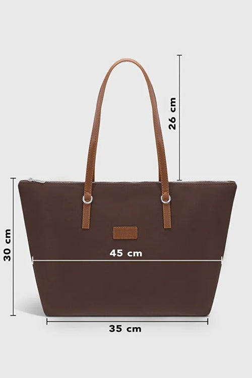 Brun rummelig dametaske – vandafvisende shopper