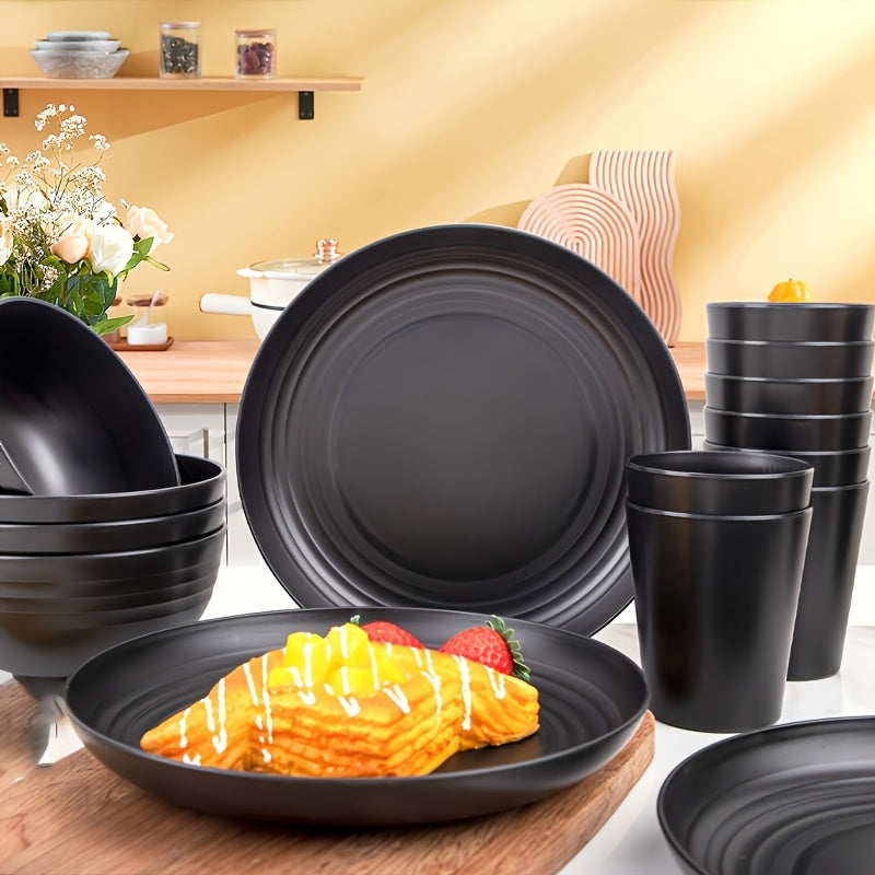 Unbreakable Tableware Set for Home & Camping (16pcs)