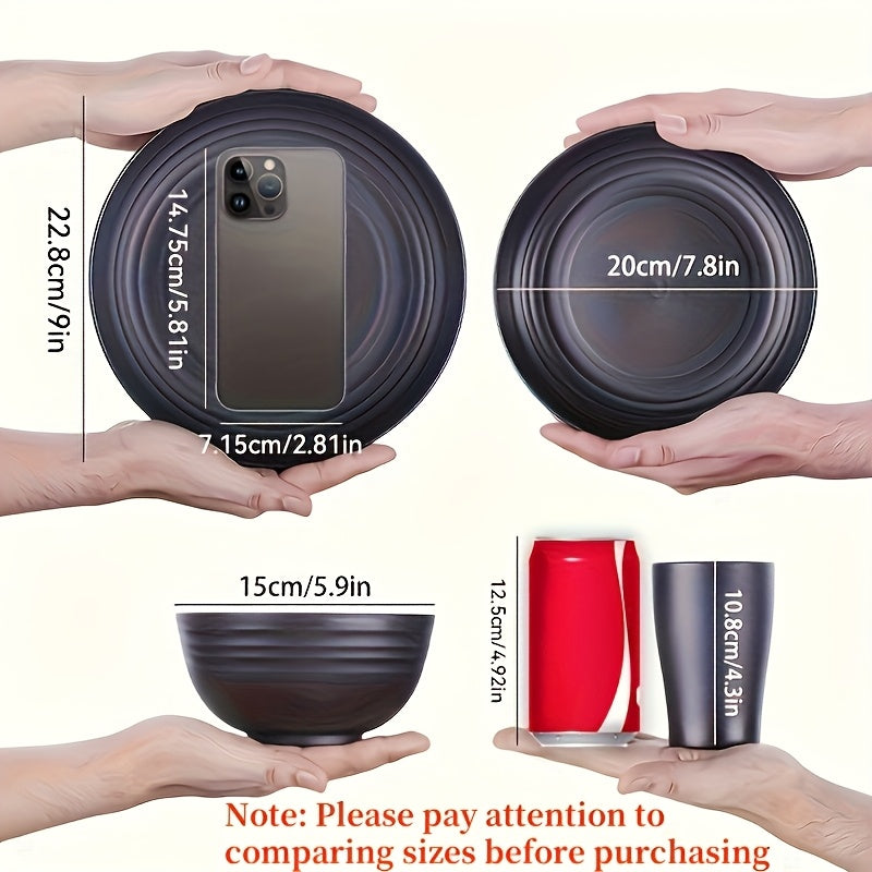 Unbreakable Tableware Set for Home & Camping (16pcs)