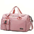 Pink Nylon Duffel Bag for Travel and Gym