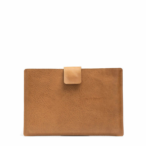 MacBook-etui i læder med lynlåslomme og uldfilt